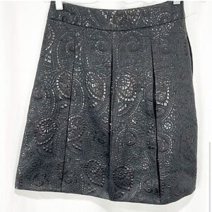 NWOT Banana Republic Black Skirt Jacquard Box Pleated Skirt, 4P